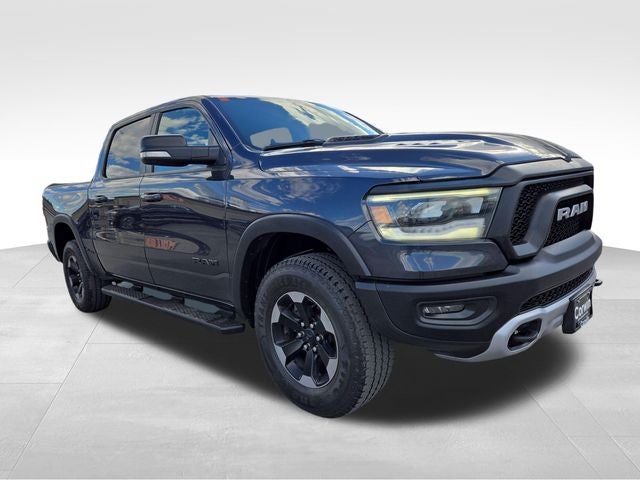 2019 RAM 1500 Rebel in Maximum Steel Metallic Clearcoat — front three-quarter view