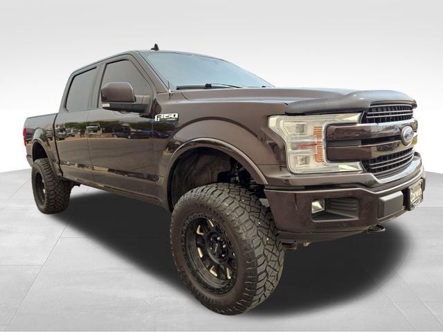 2019 Ford F-150 Lariat in Magma Red Metallic — front three-quarter view
