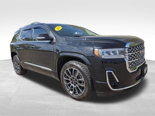 2023 GMC Acadia Denali in Ebony Twilight Metallic — front three-quarter view