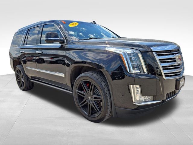 2018 Cadillac Escalade Platinum Edition in Black Raven — front three-quarter view