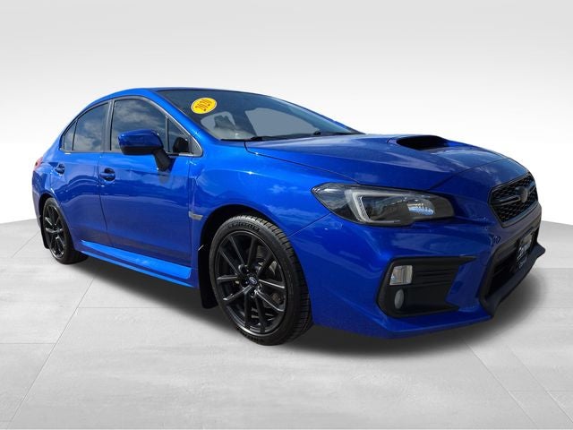 2020 Subaru WRX Premium in Wr Blue Pearl — front three-quarter view