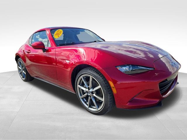 2022 Mazda Mazda Miata RF Grand Touring in Soul Red Crystal Metallic — front three-quarter view