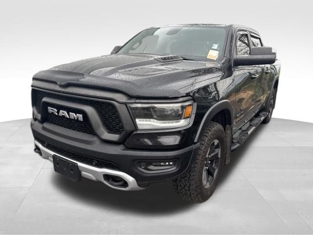 2020 RAM 1500 Rebel in Diamond Black Crystal Pearlcoat — front three-quarter view