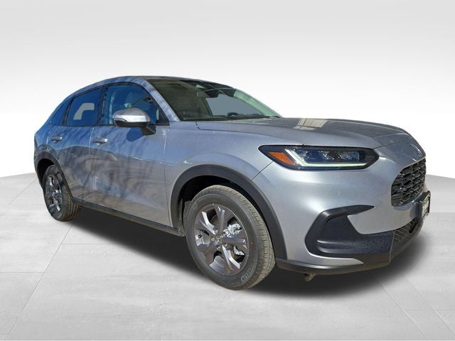 2026 Honda HR-V LX in Solar Silver Metallic — front three-quarter view
