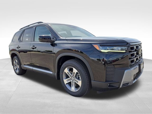 2026 Honda Pilot EX-L in Smoke Blue Pearl — front three-quarter view