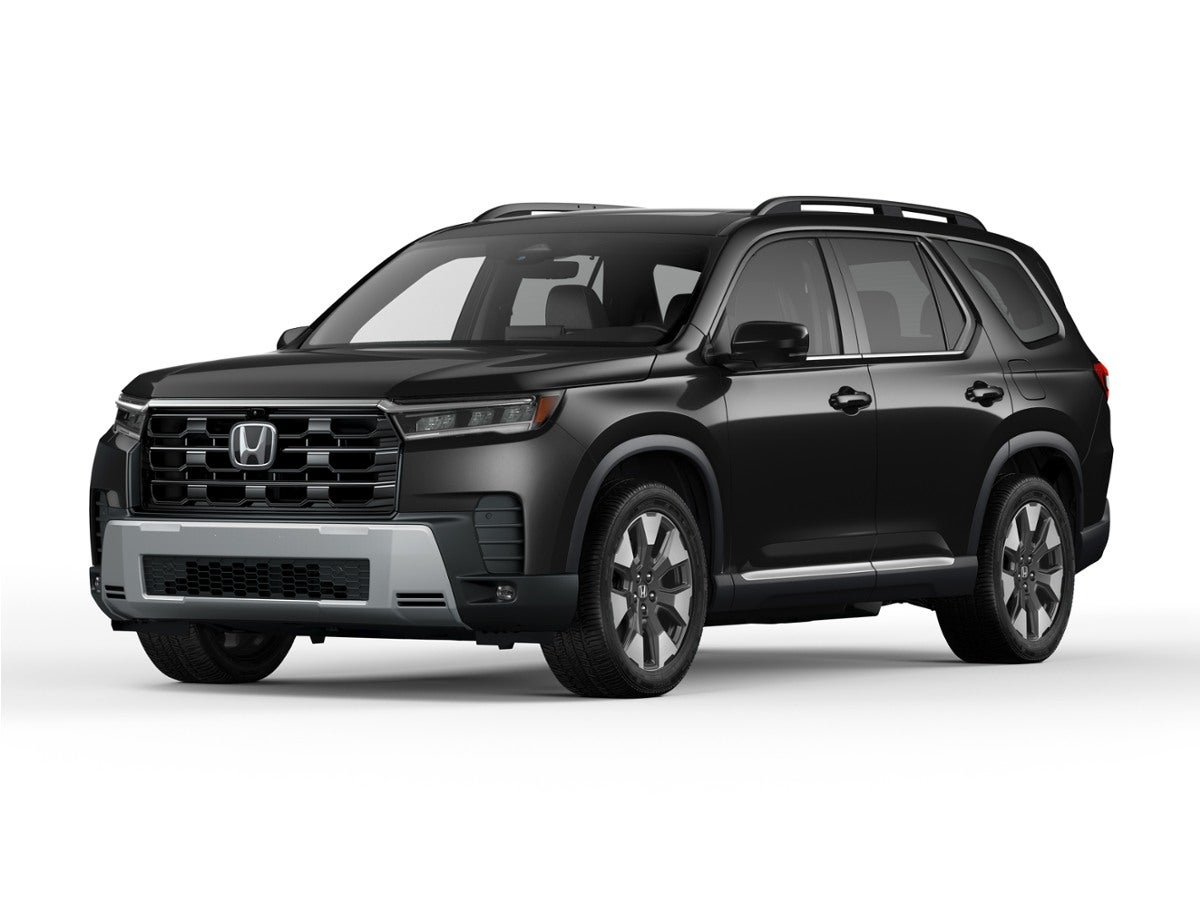 2026 Honda Pilot Elite In-Transit in Modern Steel Metallic — front three-quarter view